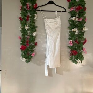 Elegant White Dress with Spaghetti Straps